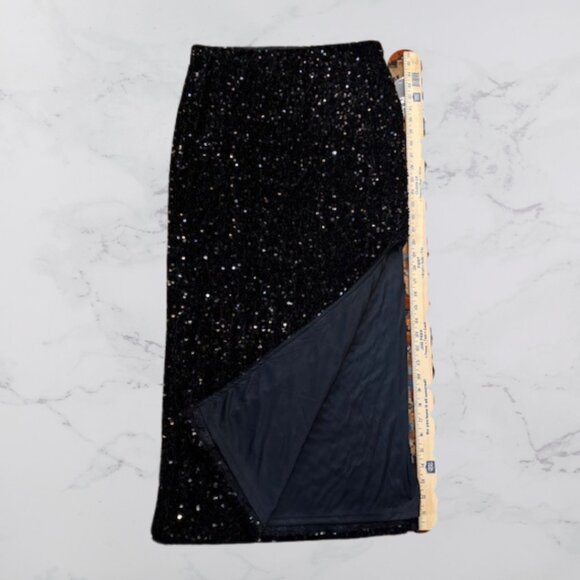 NWT Madden NYC Black Sequin Pencil Skirt | Size M - Picture 5 of 11